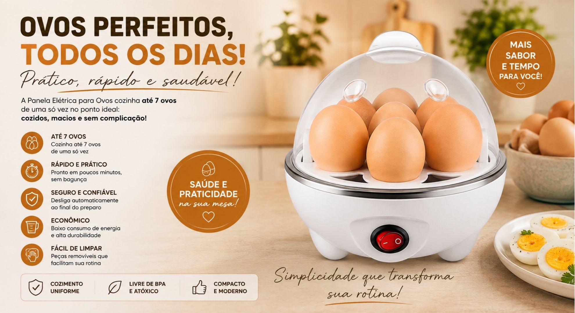 Cozedor de Ovos Lorben 7 ovos: review com prós e contras