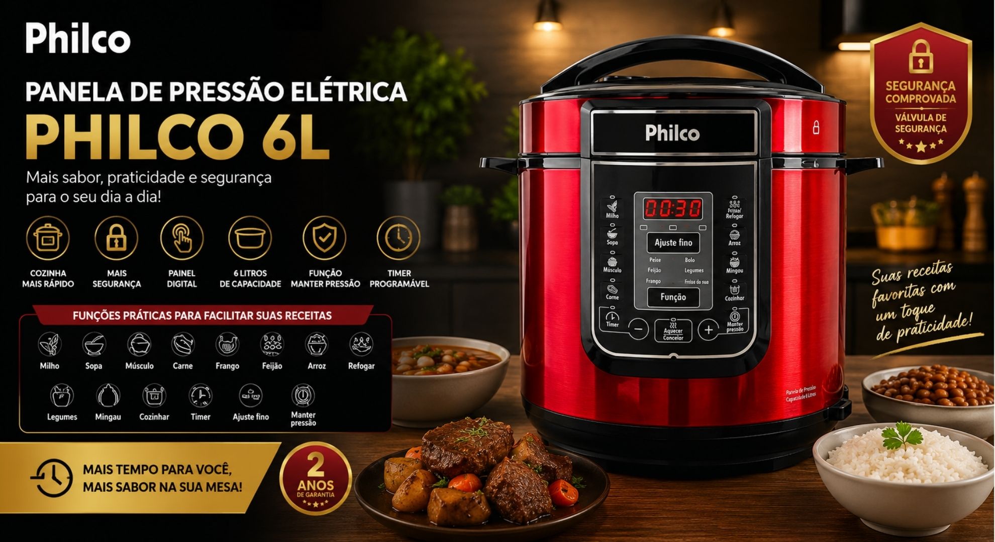 Panela de Pressão Digital Philco PPP01P 6L: vale a pena?