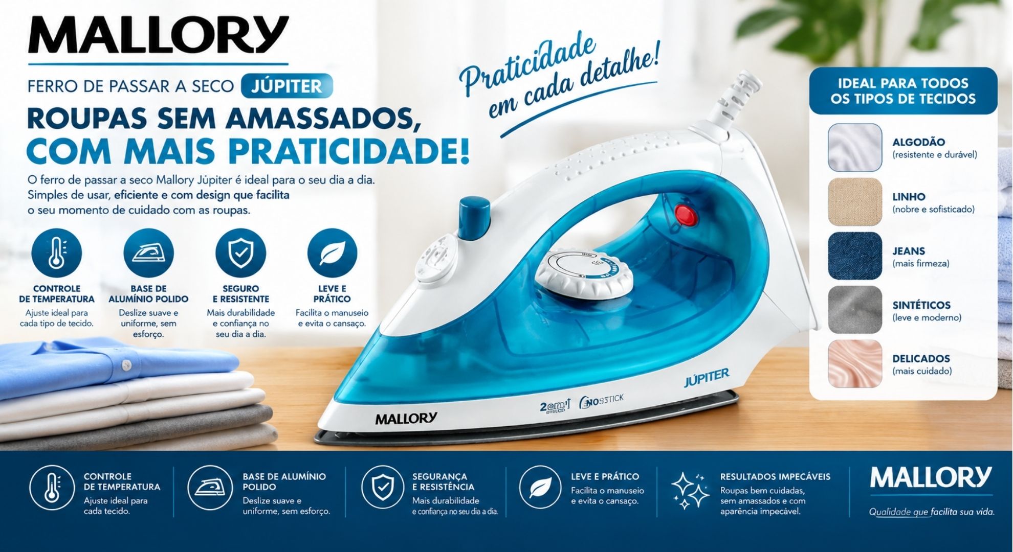 Review completo do Ferro Mallory Jupiter 2 em 1 1200W 220V
